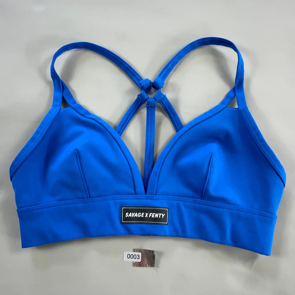 Savage X Fenty Blue Multi-Strap Racerback Bralette Sporty Lounge Bra Womens S